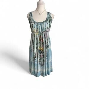 FairyCore Ed Hardy Vibes Floral Mcbling Maxi Dress Size L Brand Is Press Apparel